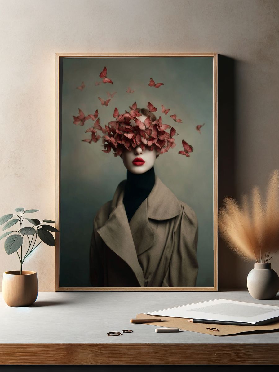 Butterfly Veil Fashion Print. — room view 2