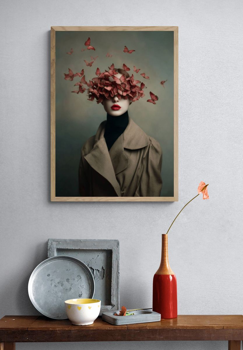 Butterfly Veil Fashion Print. — room view 3