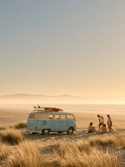 Beach Camper Van Photography Poster. poster