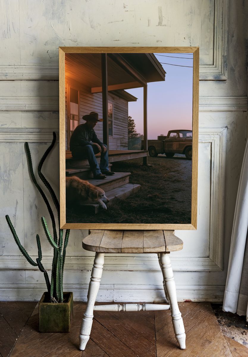 Rustic Cowboy Porch Poster. room preview
