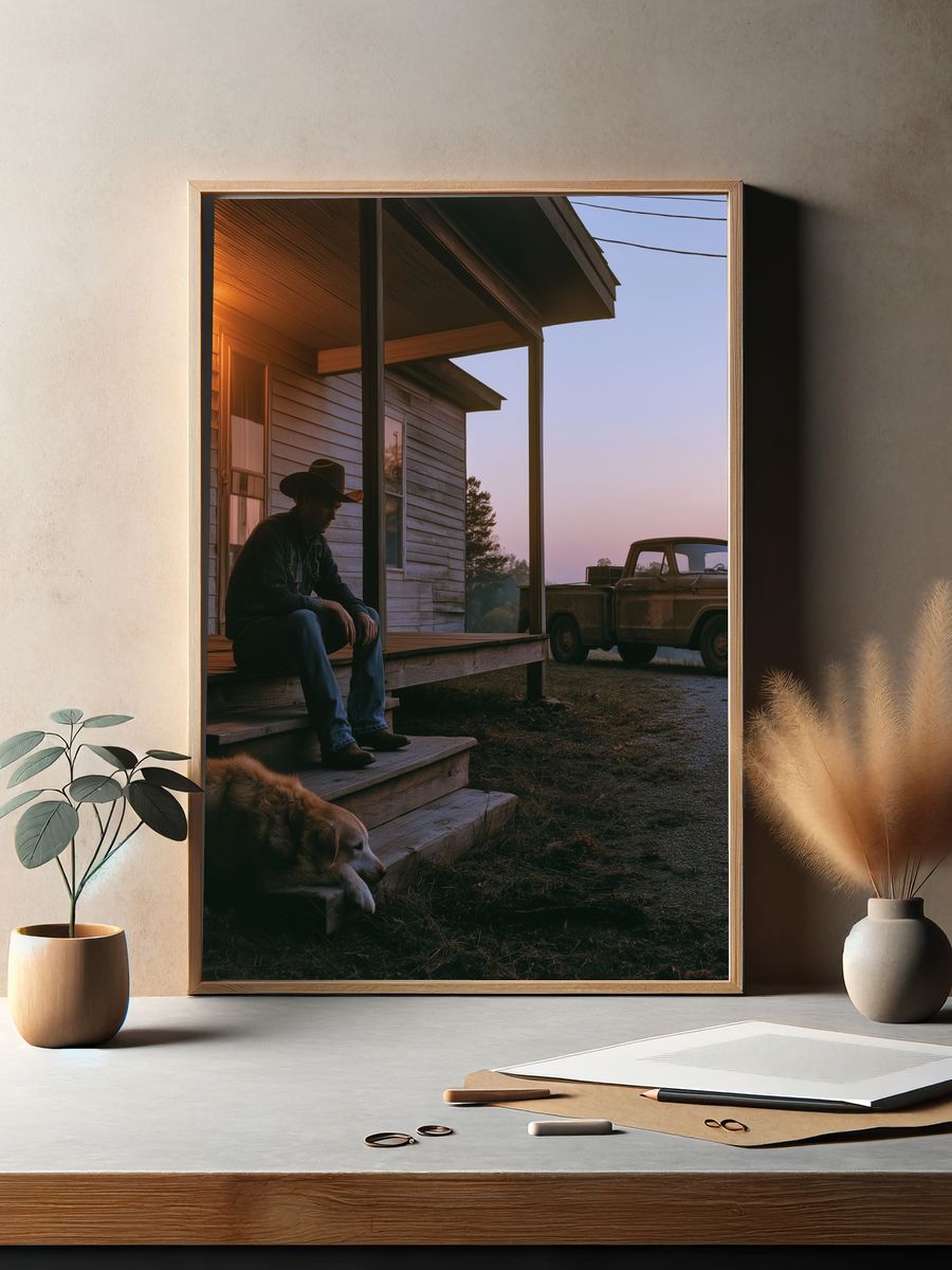 Rustic Cowboy Porch Poster. — room view 2