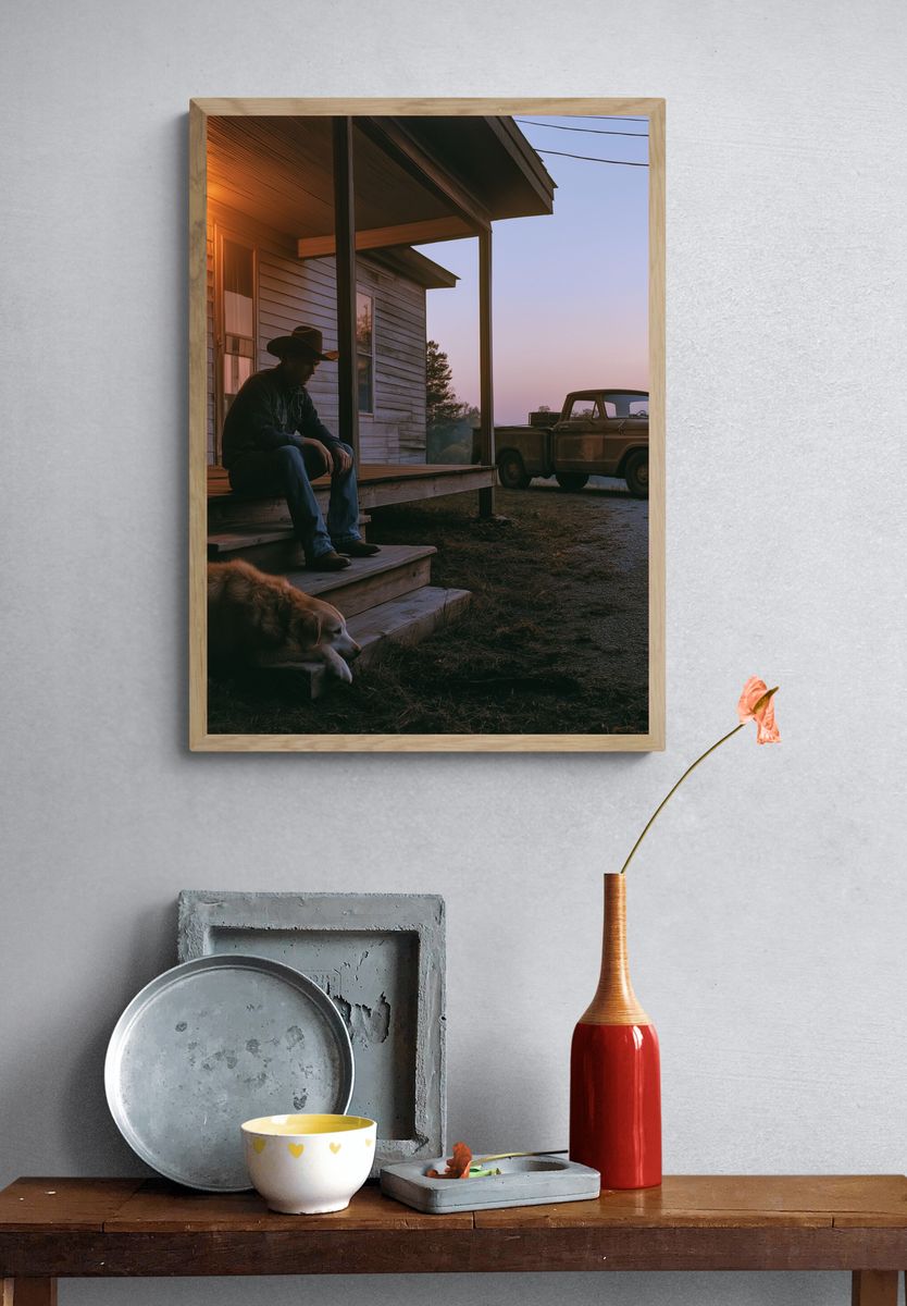 Rustic Cowboy Porch Poster. — room view 3