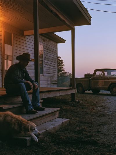 Rustic Cowboy Porch Poster.