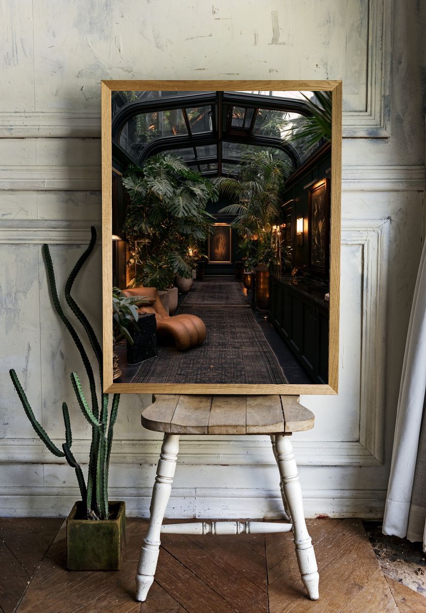 Lush Conservatory Interior Photography Poster. room preview