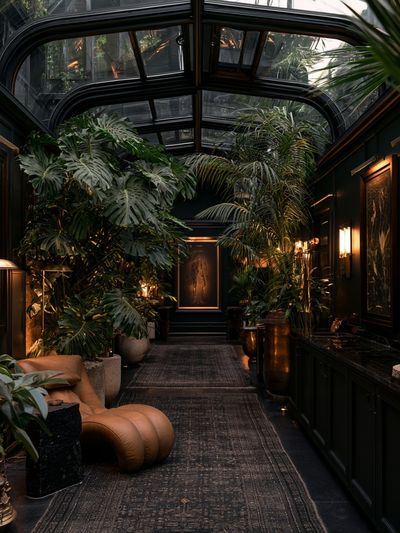 Lush Conservatory Interior Photography Poster.