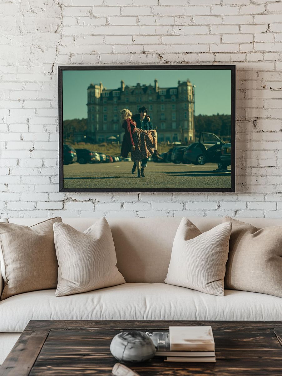 Cinematic Couple in Front of Manor Poster. — room view 1