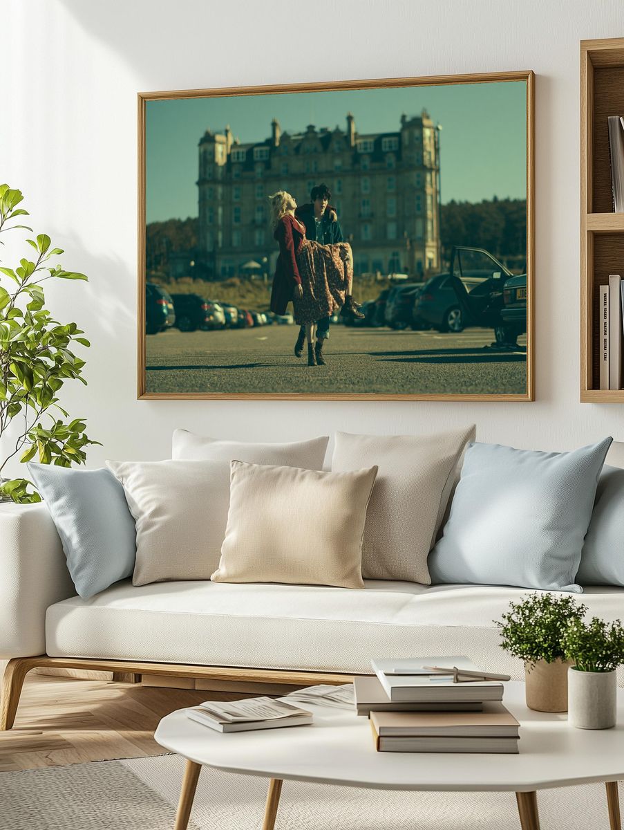 Cinematic Couple in Front of Manor Poster. — room view 2