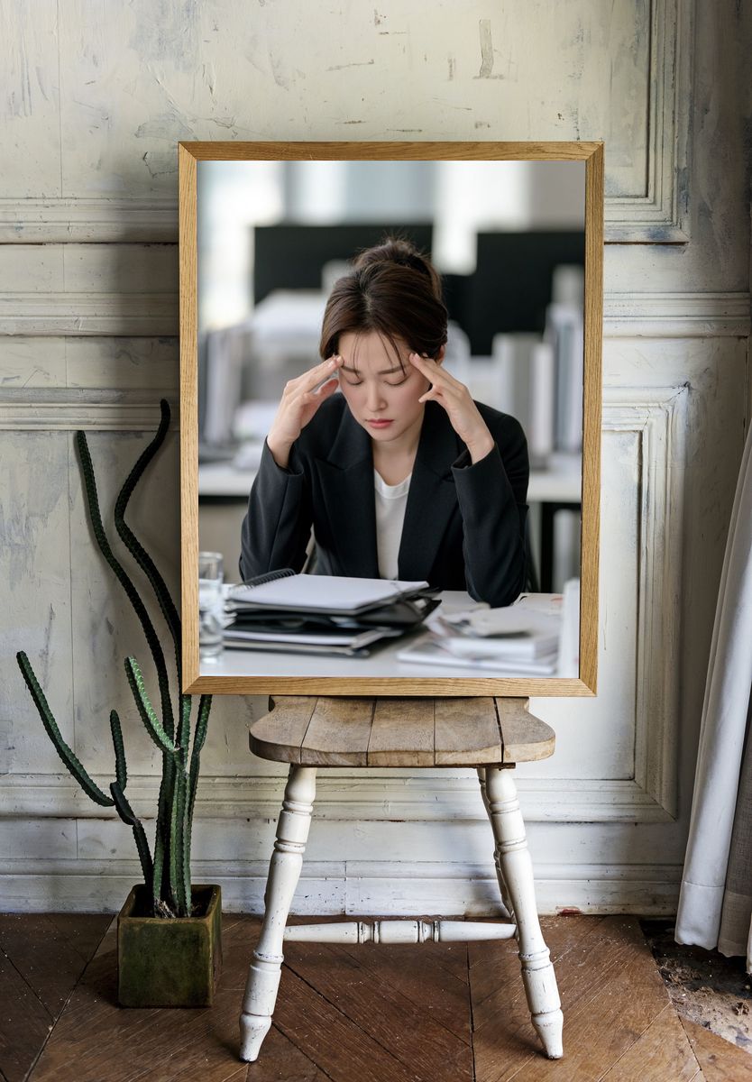 Stressed Office Portrait Poster. room preview