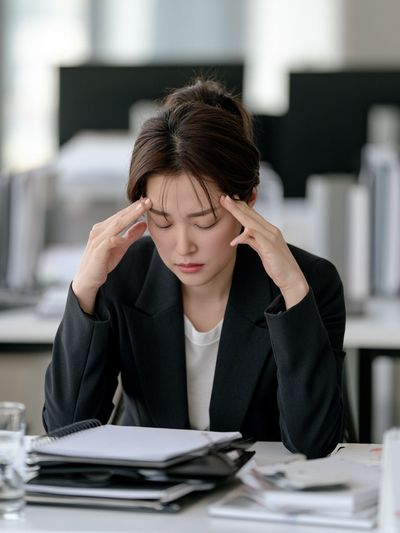 Stressed Office Portrait Poster.