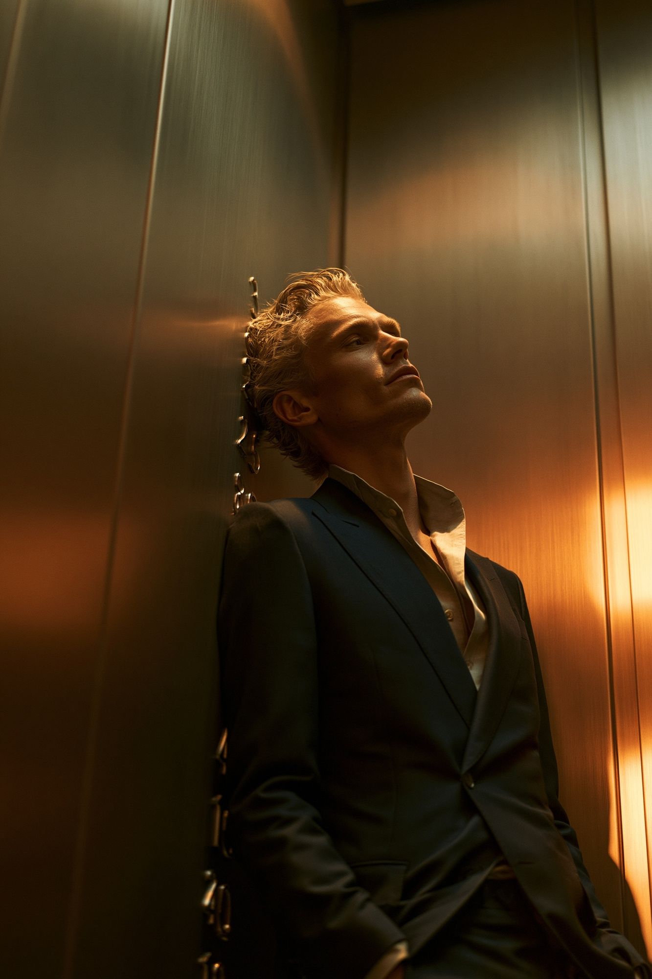 Golden Elevator Portrait Poster. poster — photography art