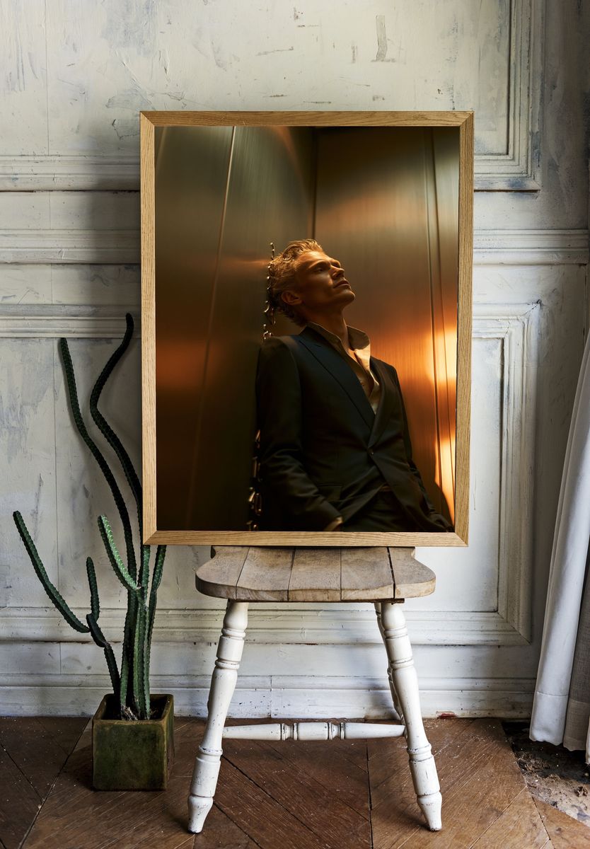 Golden Elevator Portrait Poster. — room view 1