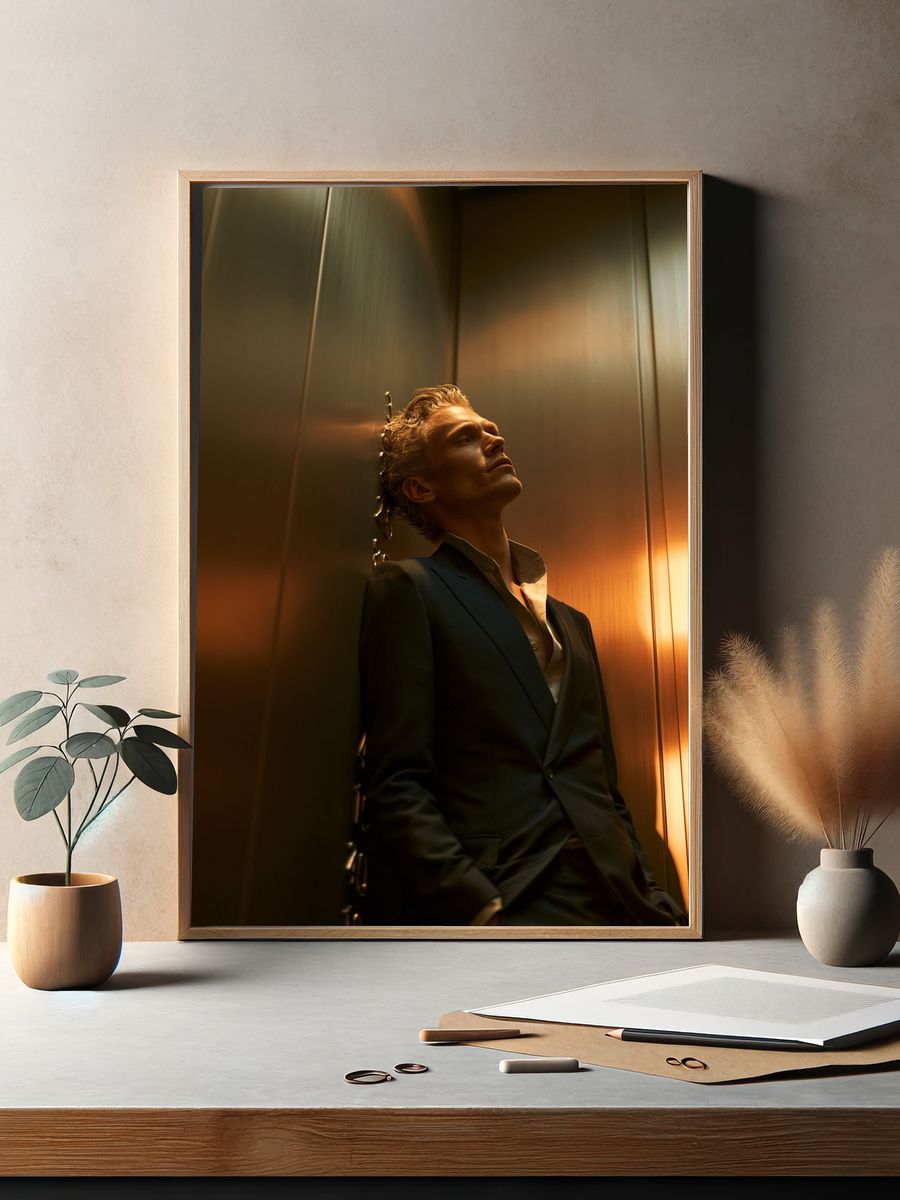 Golden Elevator Portrait Poster. — room view 2