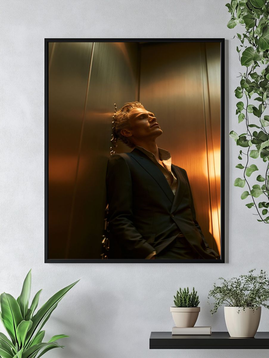 Golden Elevator Portrait Poster. — room view 4