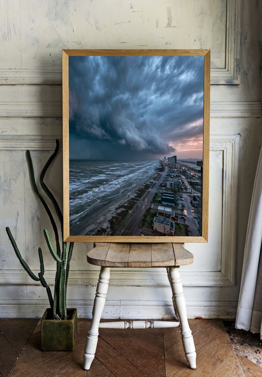 Stormy Seaside Coastline Photography Poster. room preview