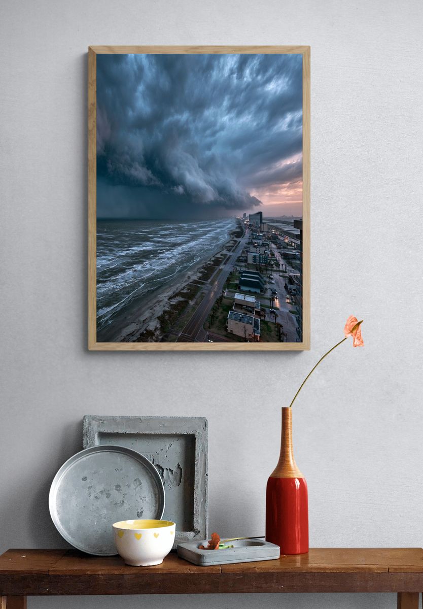 Stormy Seaside Coastline Photography Poster. — room view 3