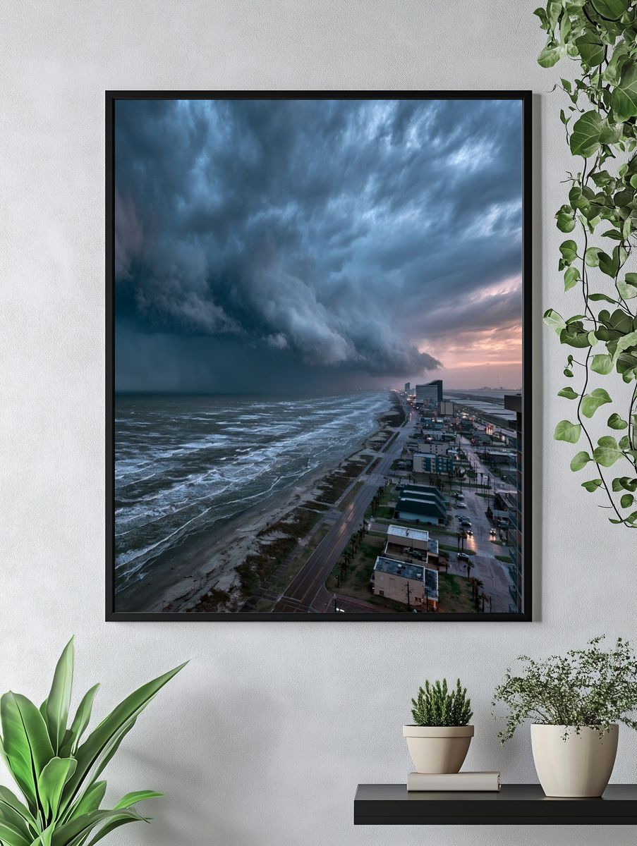 Stormy Seaside Coastline Photography Poster. — room view 4