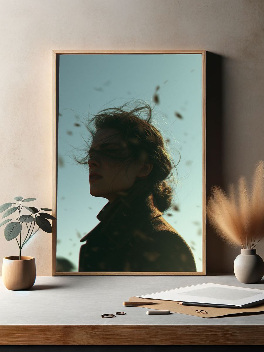 Windblown Portrait Photography Poster. — room view 2