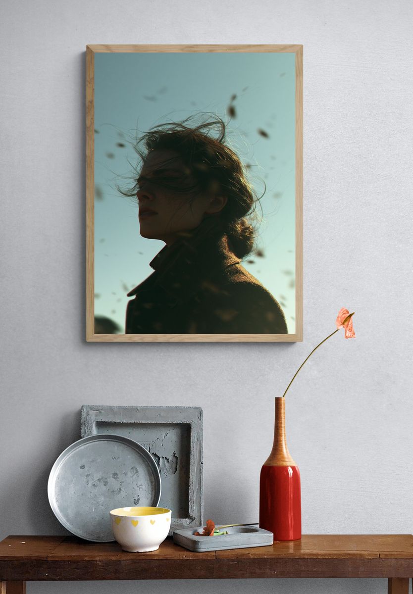 Windblown Portrait Photography Poster. — room view 3