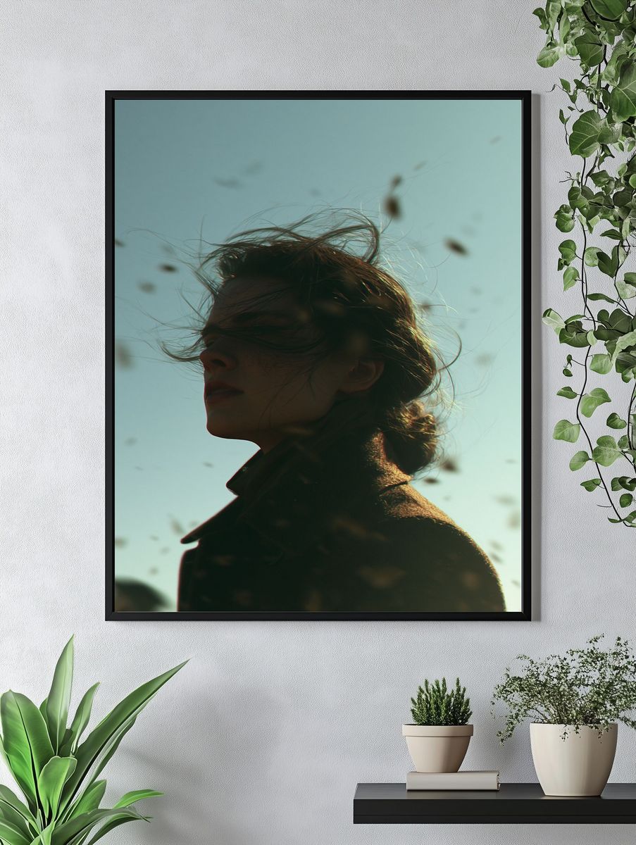 Windblown Portrait Photography Poster. — room view 4