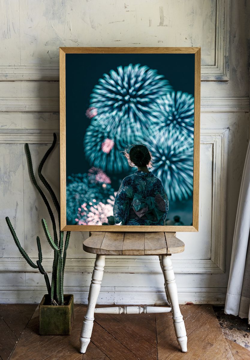 Sea Cave Ocean Photography Poster. — room view 1