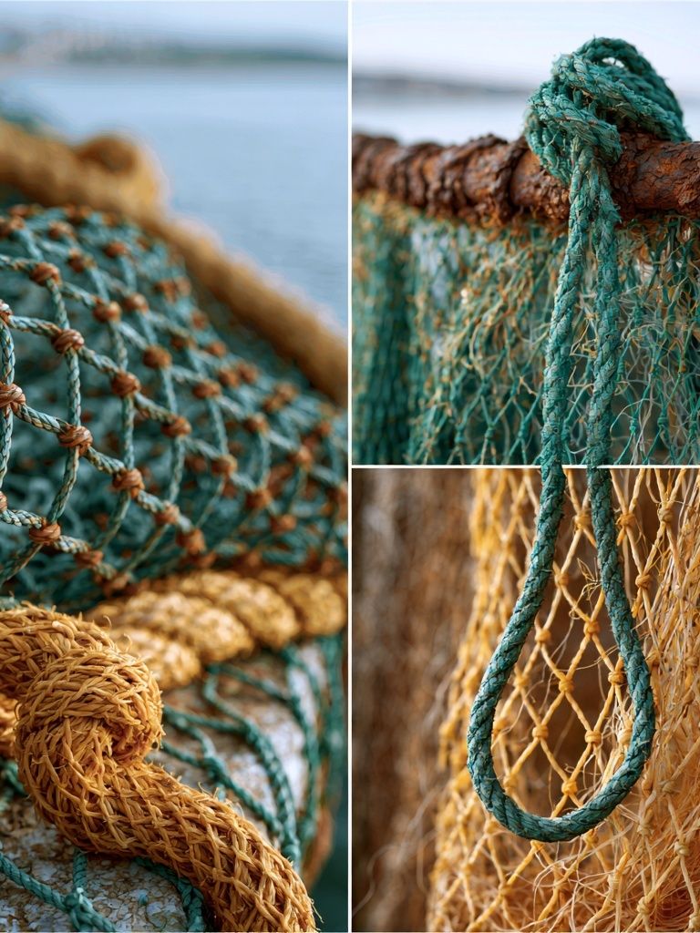 Fishing Nets Texture Photography Poster. poster detail