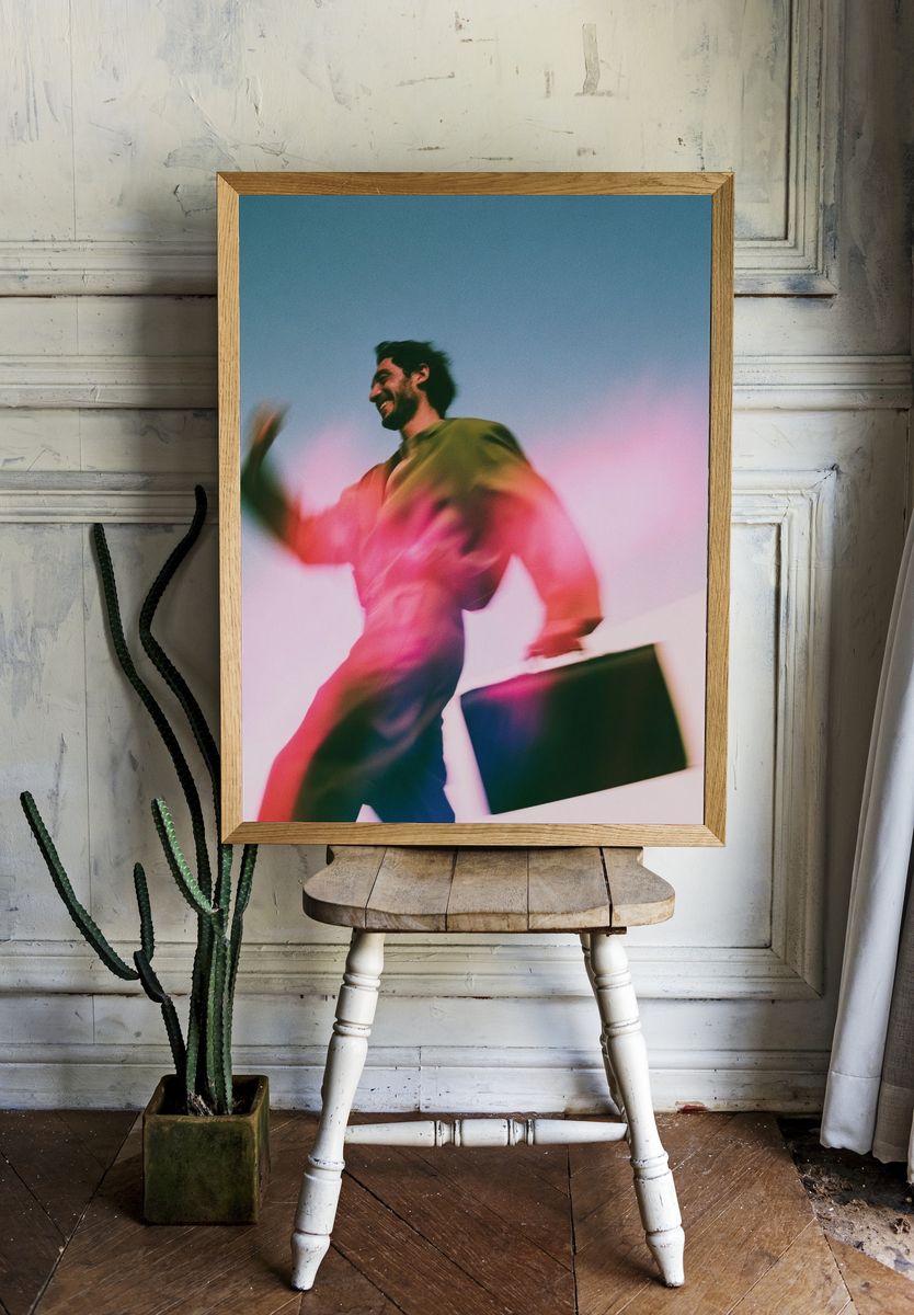 Blurred Man in Motion Photography Poster. room preview