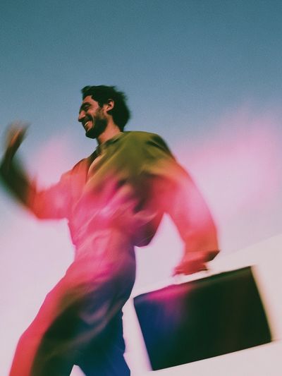 Blurred Man in Motion Photography Poster.