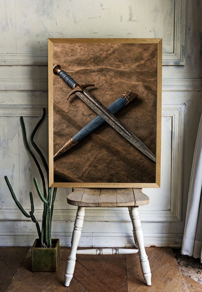 Crossed Daggers Photography Poster. room preview