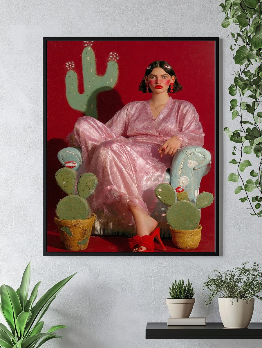 Cactus Portrait Fashion Poster. — room view 4