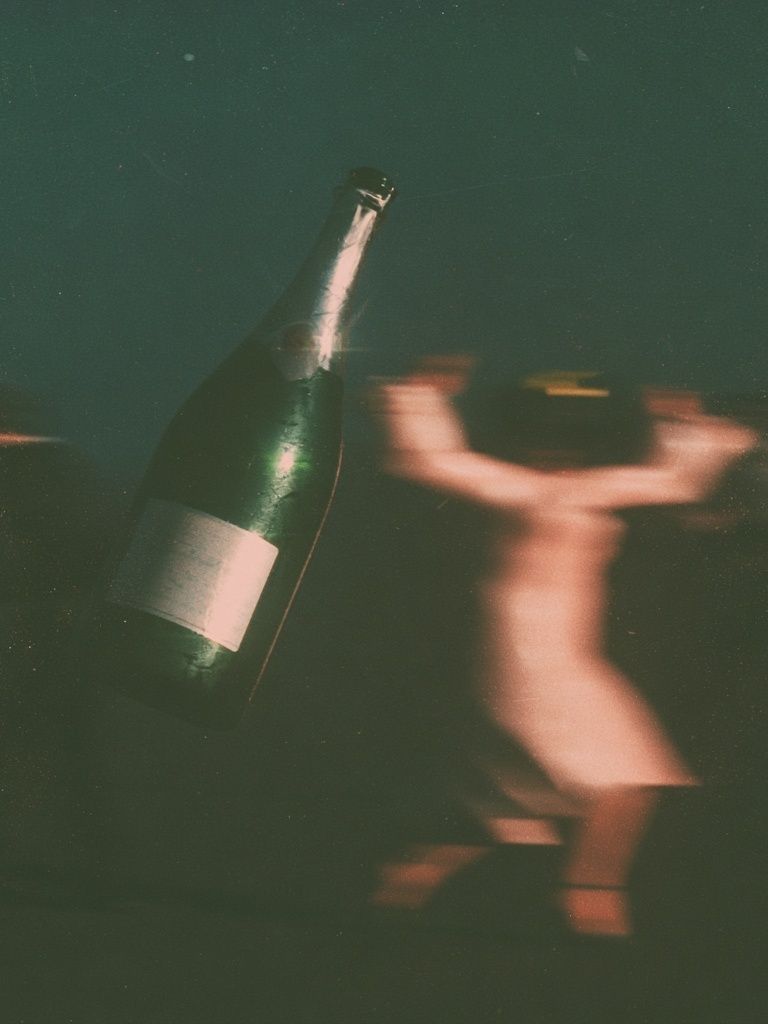 Champagne Bottle Motion Blur Poster. poster — photography art