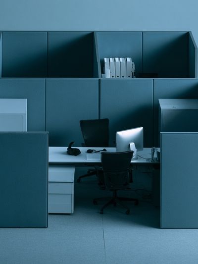 Minimalist Office Cubicle Photography Poster.