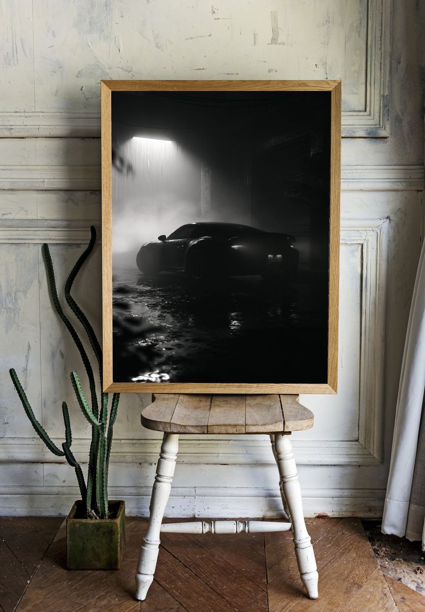 Noir Sports Car Photography Poster. — room view 1
