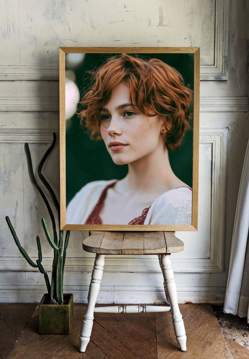 Red-Haired Portrait Photography Poster. room preview