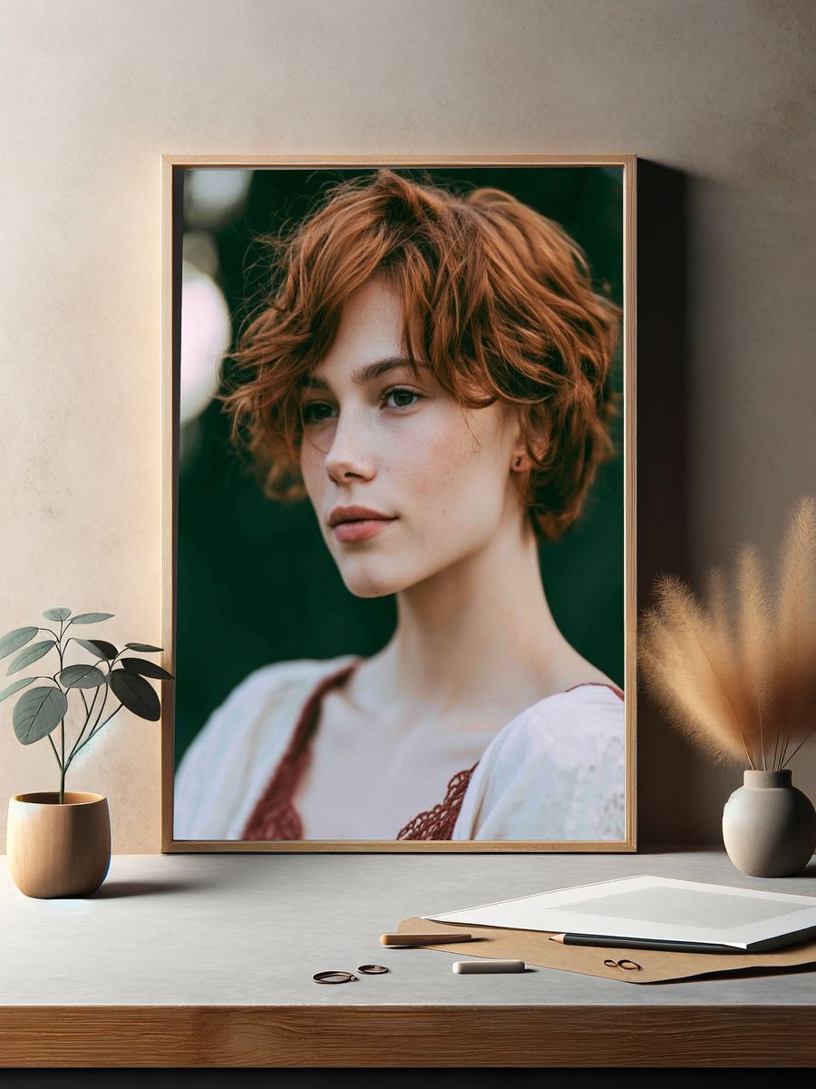 Red-Haired Portrait Photography Poster. — room view 2