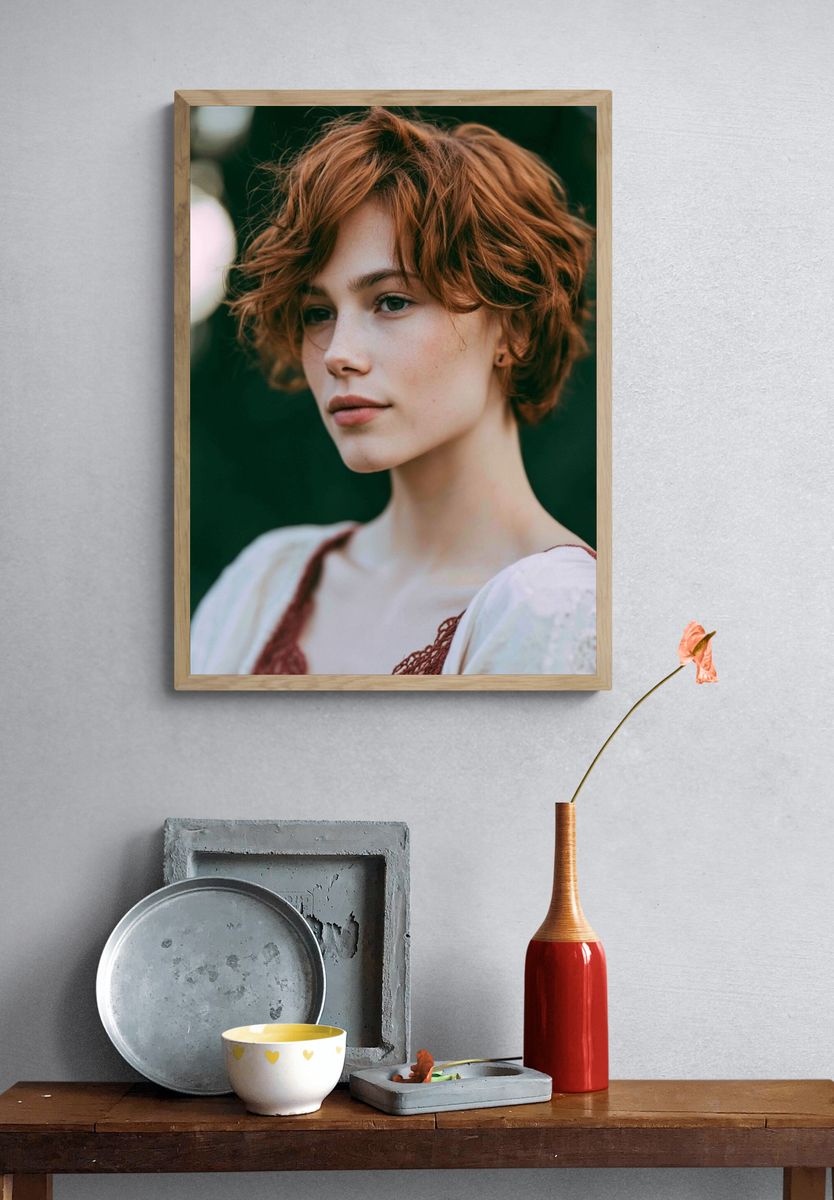 Red-Haired Portrait Photography Poster. — room view 3