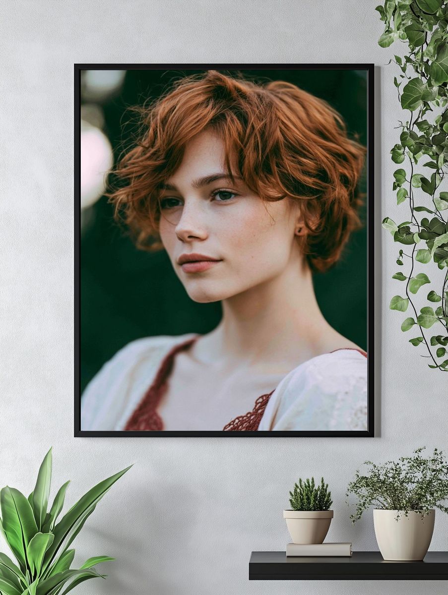 Red-Haired Portrait Photography Poster. — room view 4