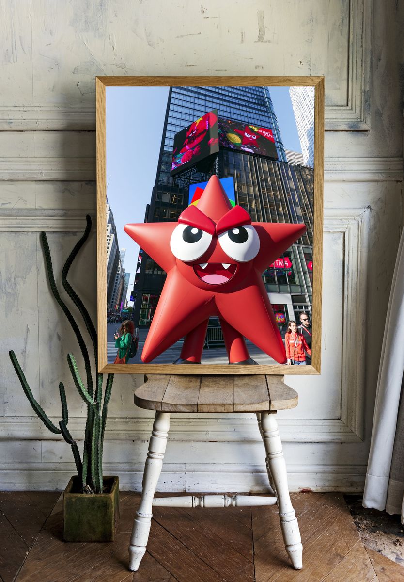 Times Square Red Star Sculpture Poster. — room view 1