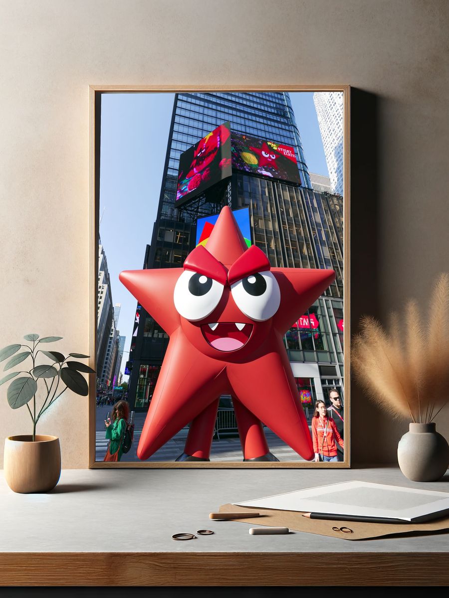 Times Square Red Star Sculpture Poster. — room view 2