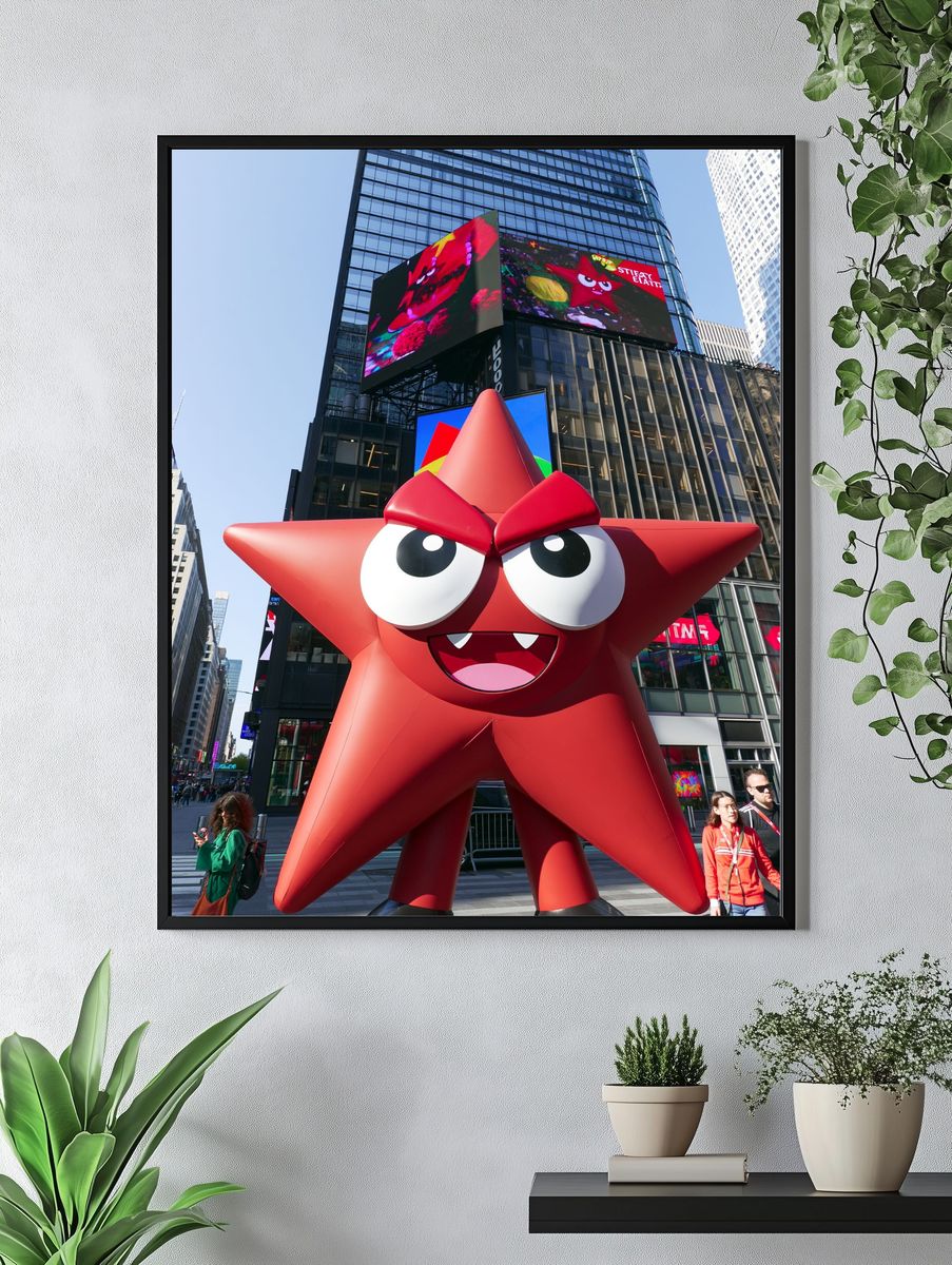 Times Square Red Star Sculpture Poster. — room view 4