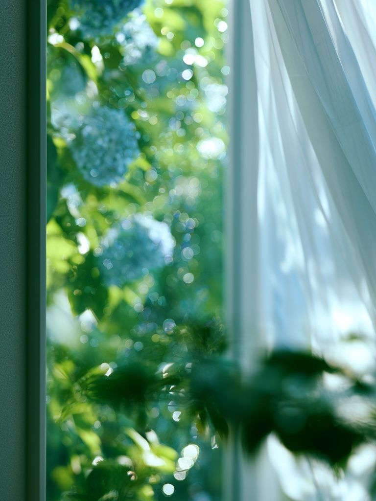 Sunlit Garden Window Photography Poster. poster — photography art