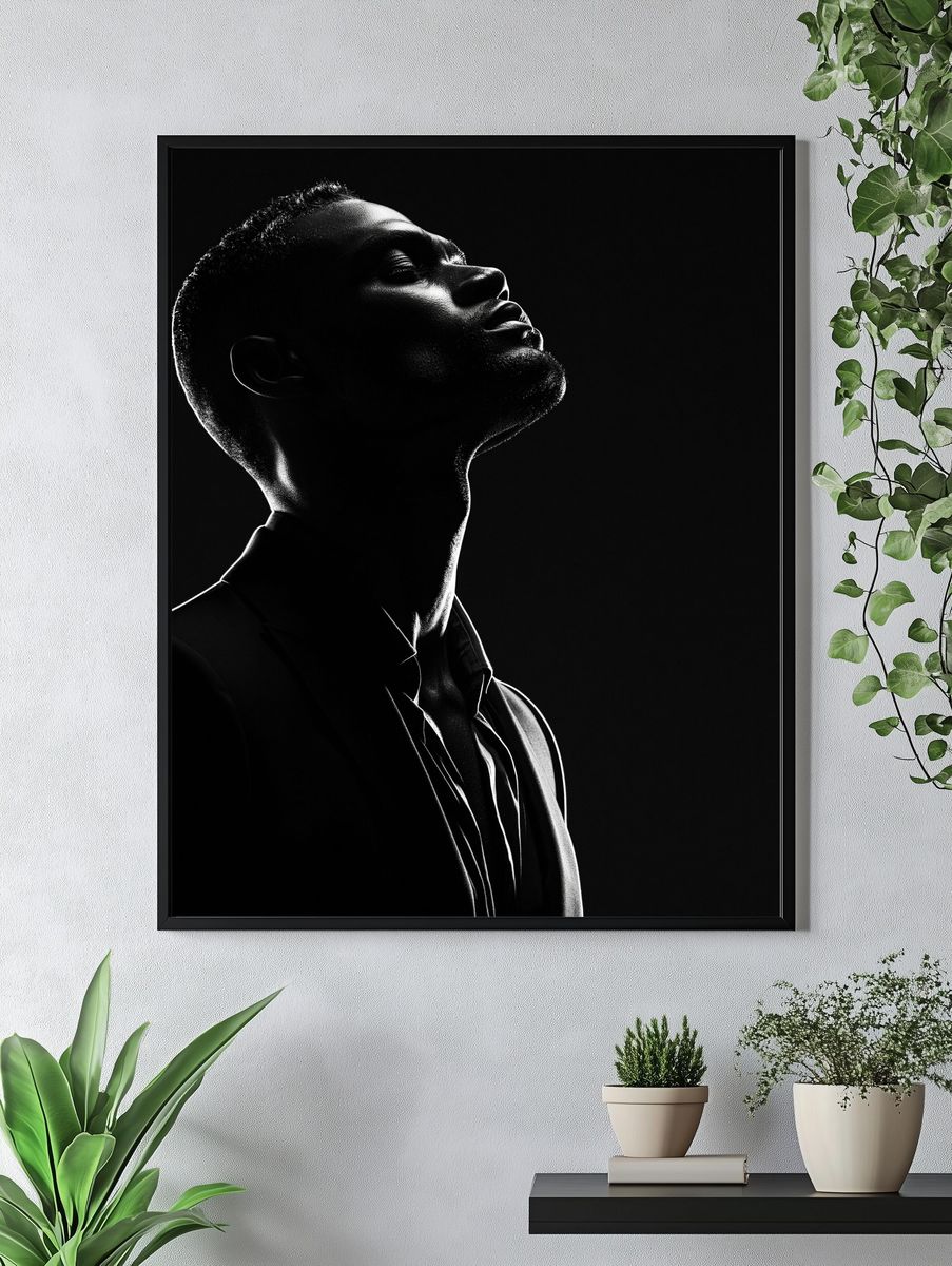 Monochrome Portrait Photography Poster. — room view 4