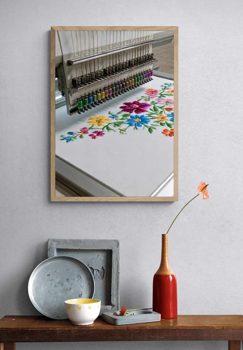 Embroidery Machine Floral Print. — room view 3