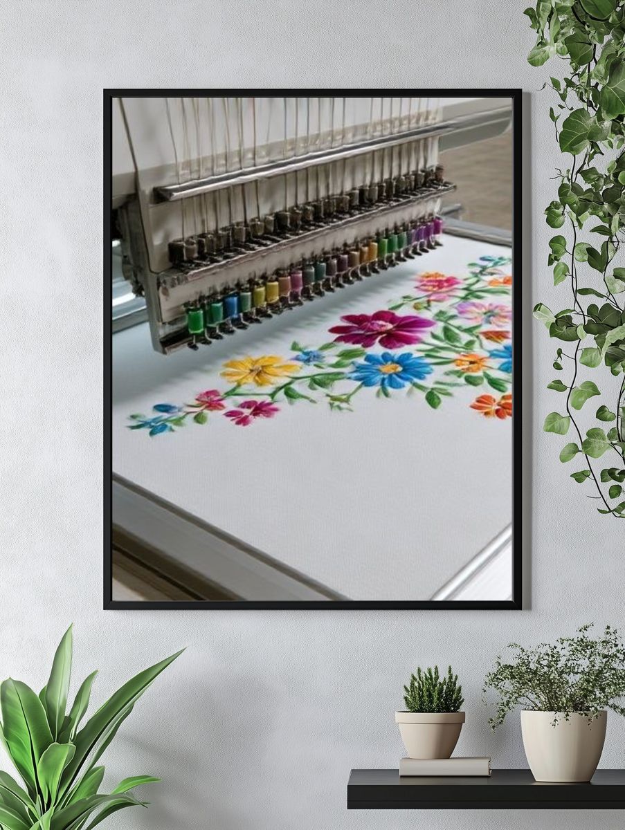 Embroidery Machine Floral Print. — room view 4