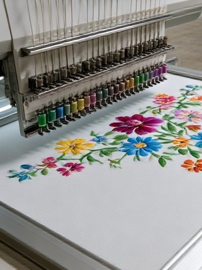 Embroidery Machine Floral Print.