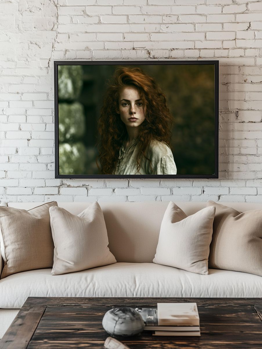 Freckled Portrait Photography Poster. — room view 1