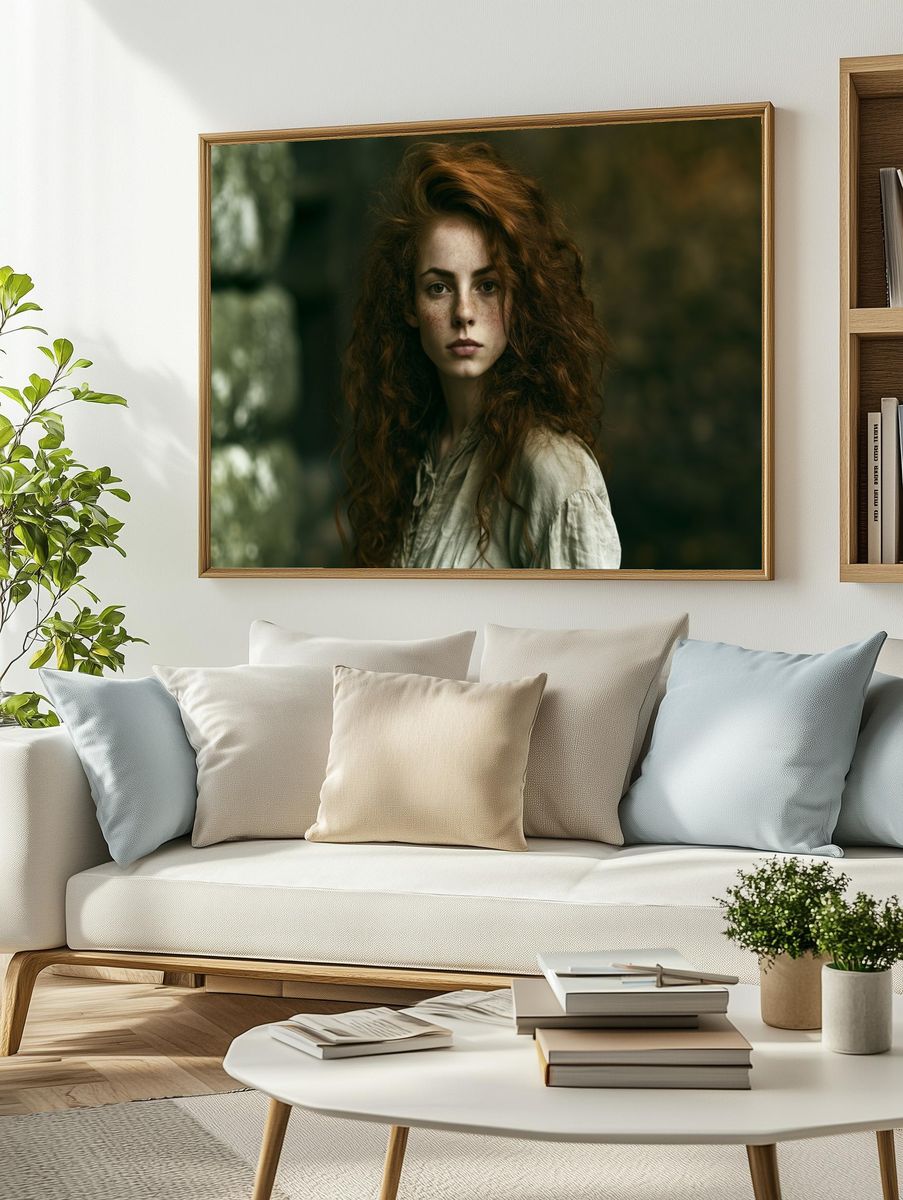 Freckled Portrait Photography Poster. — room view 2