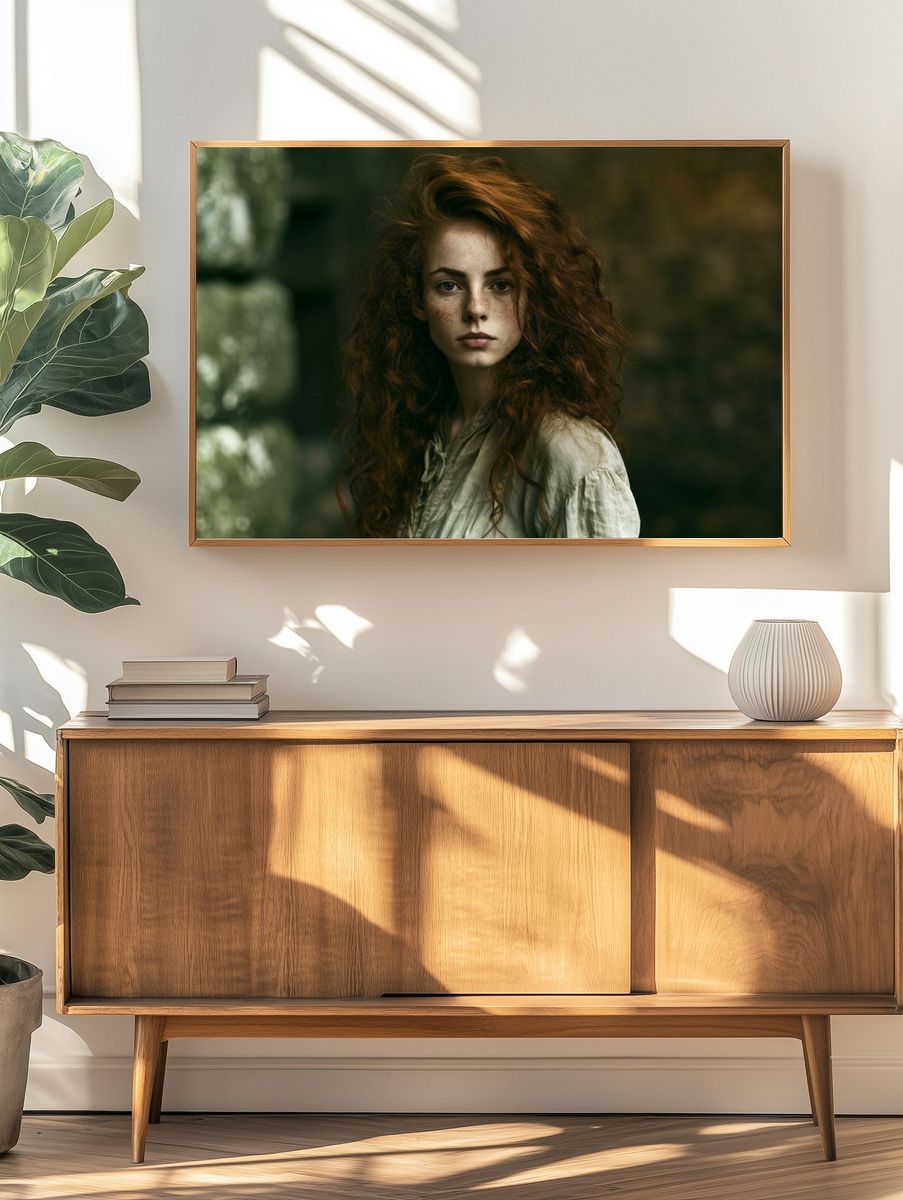 Freckled Portrait Photography Poster. — room view 3