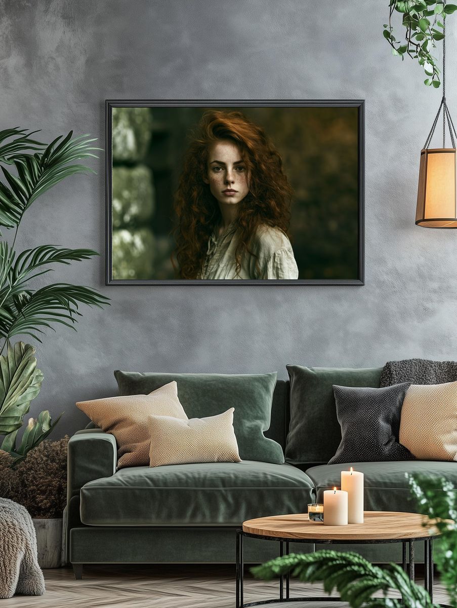 Freckled Portrait Photography Poster. — room view 4