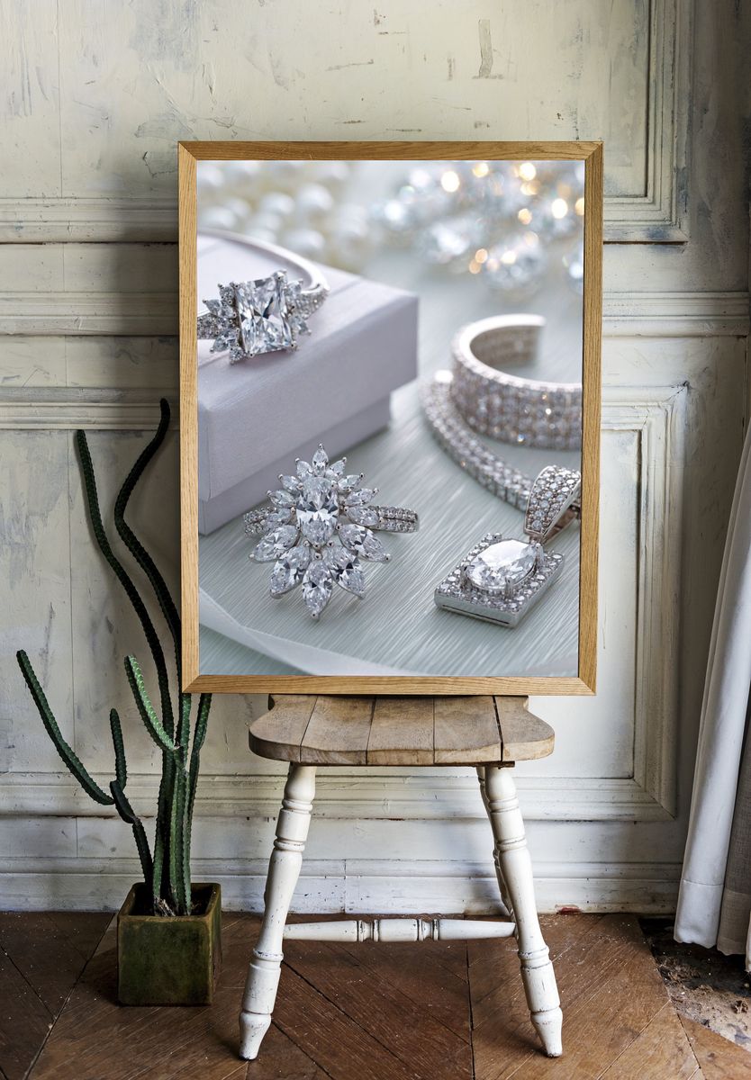 Diamond Jewelry Still Life Poster. — room view 1