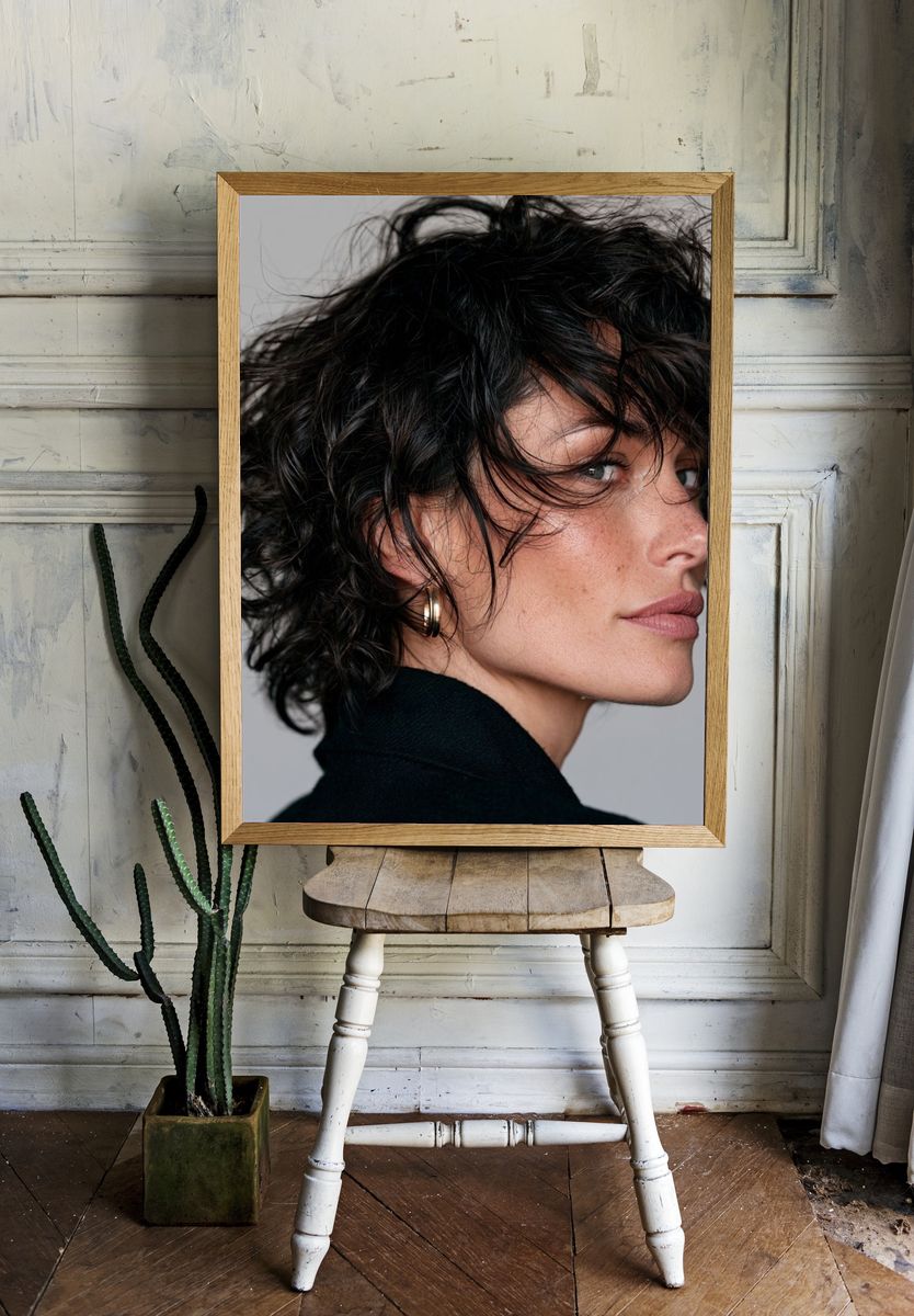 Curly Hair Portrait Photography Poster. room preview